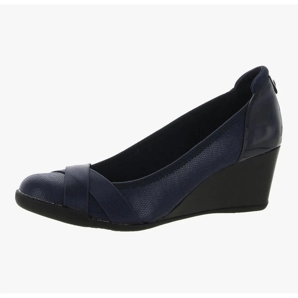 Anne Klein‎ Size 6 Women's Timeout Wedge Heel Pump Navy